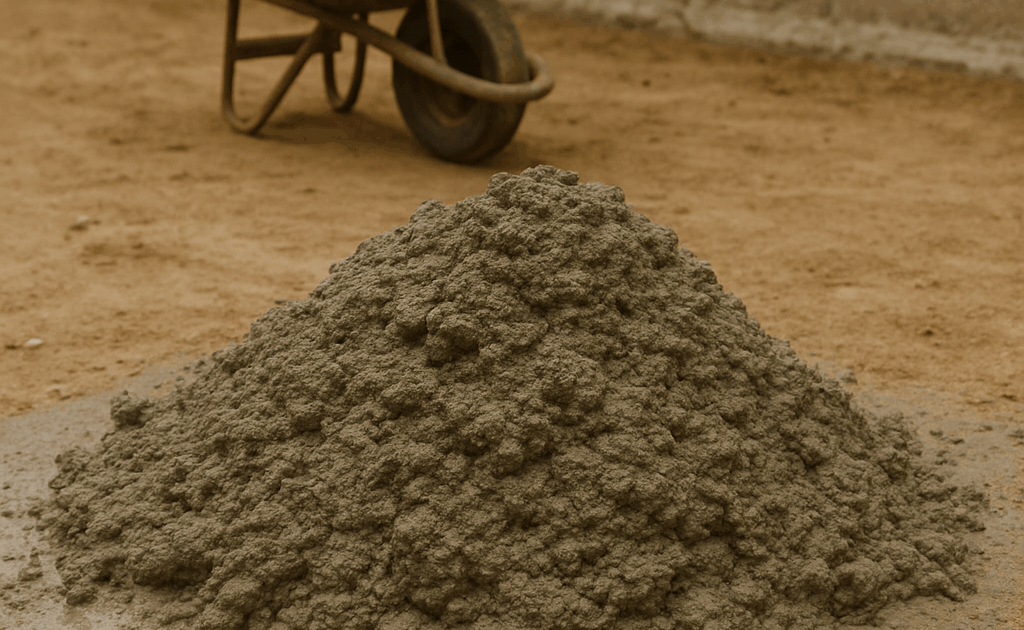 Mistura de cimento em canteiro de obras