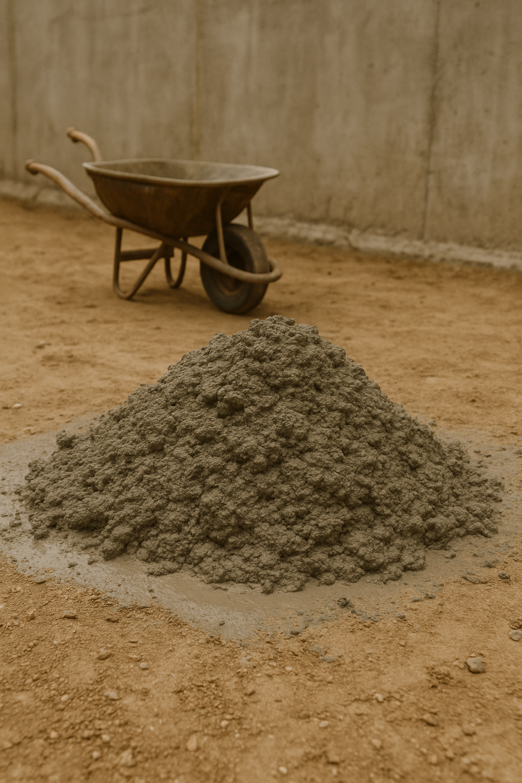 Mistura de cimento em canteiro de obras